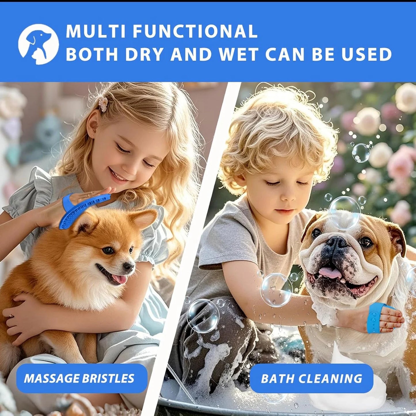 Portable Dog Paw Washer Set: Silicone Muddy Dog Paw Cleaner Cup with 3Pcs Absorbent Towels and Adjustable Dog Bath Brush - Pet Paw Cleaner for Large Medium Dog