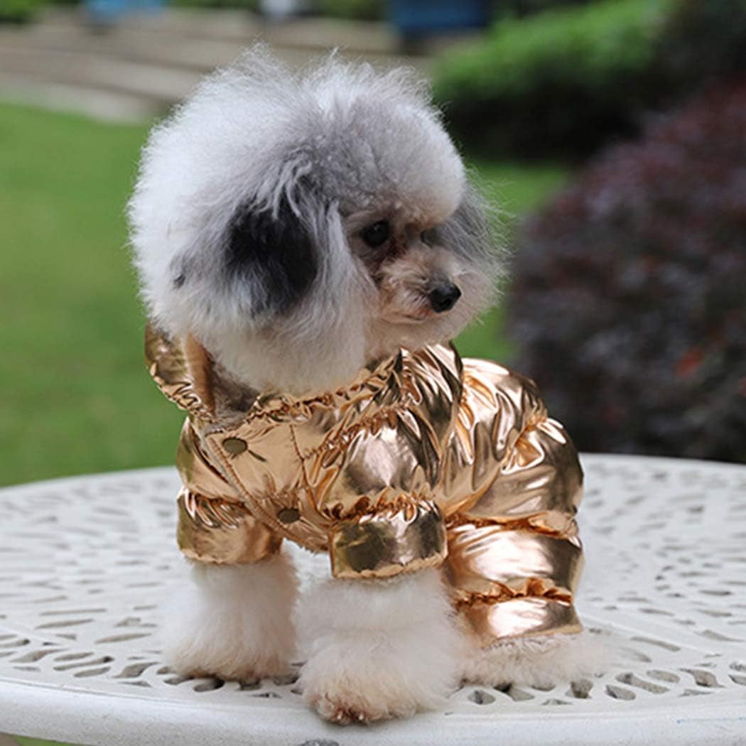 Winter Puppy Dog Coat Jacket for Small Medium Dogs Reflective Cozy Waterproof Windproof Dog Snowsuit Cute Warm Fleece Padded Cold Weather Pet Clothes for Chihuahua Poodles French Bulldog