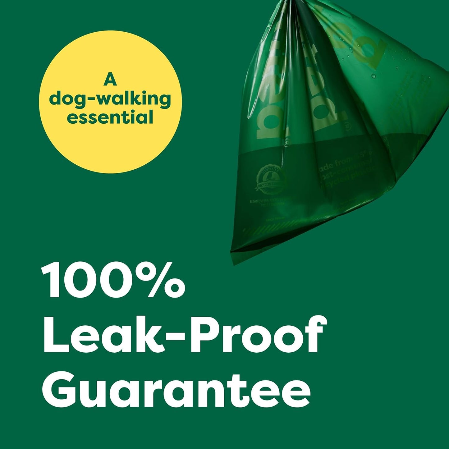 Dog Poop Bag Holder, Durable and Guaranteed Leakproof, Lavender Scented, 1 Dispenser and 900 Bags