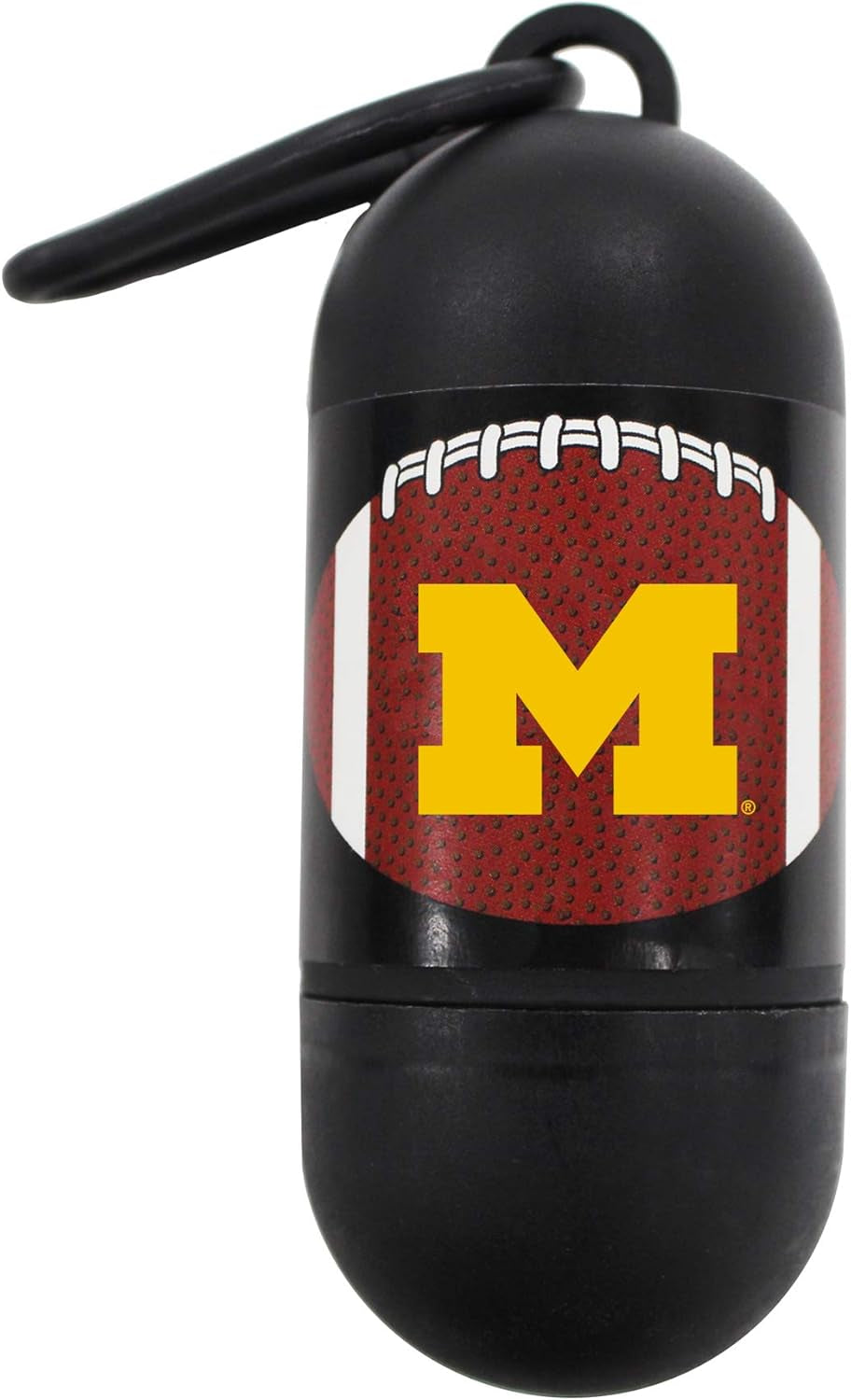 NCAA MICHIGAN WOLVERINES PET LICENSED Poop Waste Bag Dispenser and D Ring for Leash with 300 Premium Garbage Bags
