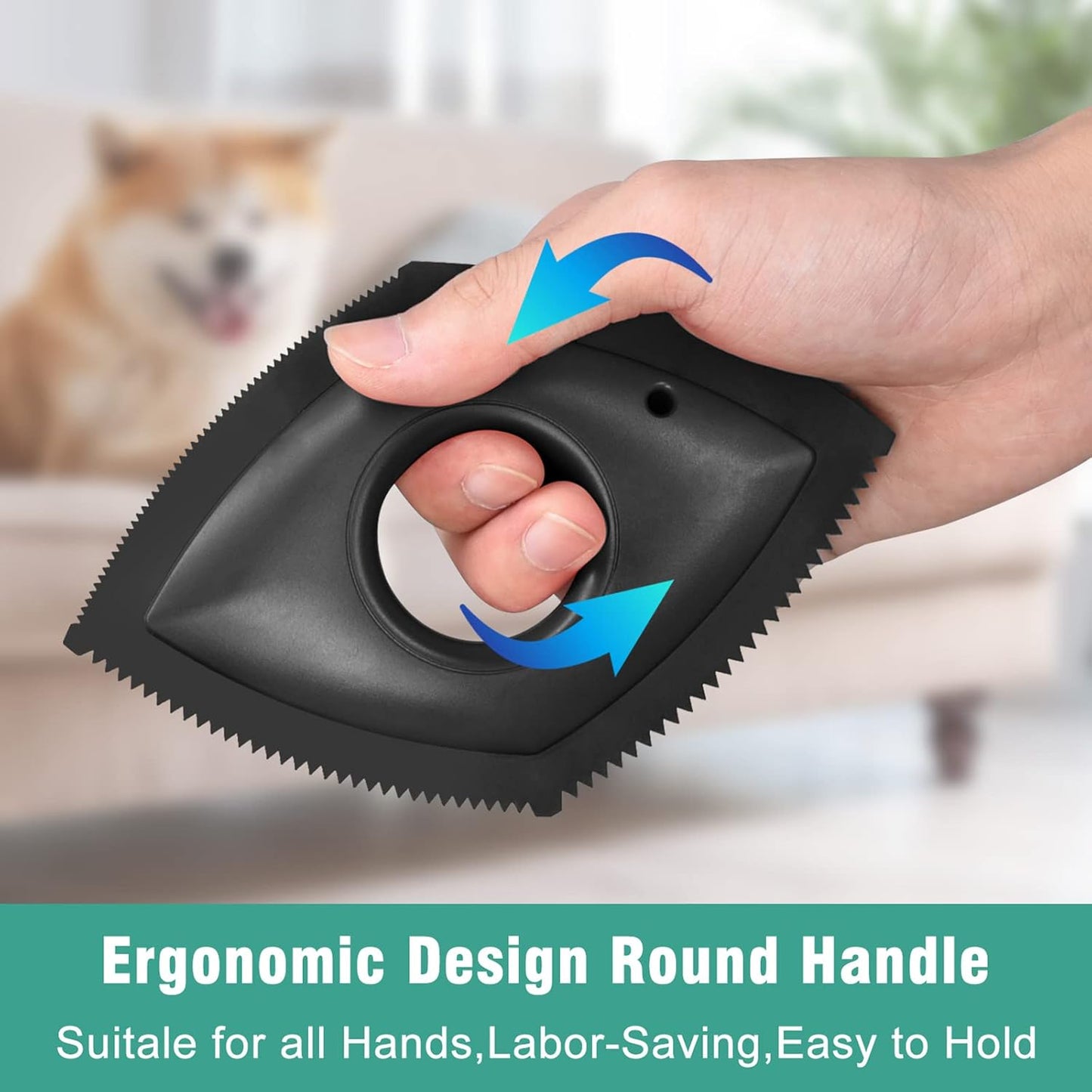 Mini Pet Hair Detailer, Pet Hair Remover for Couch, Dog Hair Remover for Car Interior/Carpet/Fabric, Embedded Detailing Efficient, Safe No-Scratch Surfaces, Palm Size