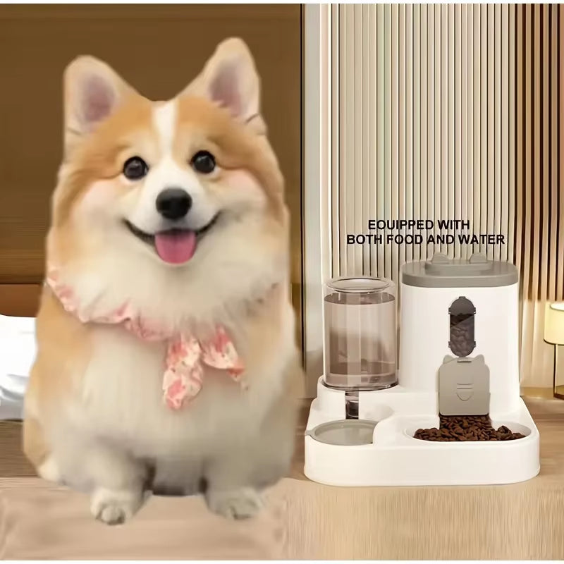 2In 1 Cat Food Dispenser Water and Food Integrated Fully Automatic Cat Food Feeding and Water Dispenser Cute Water Dispenser