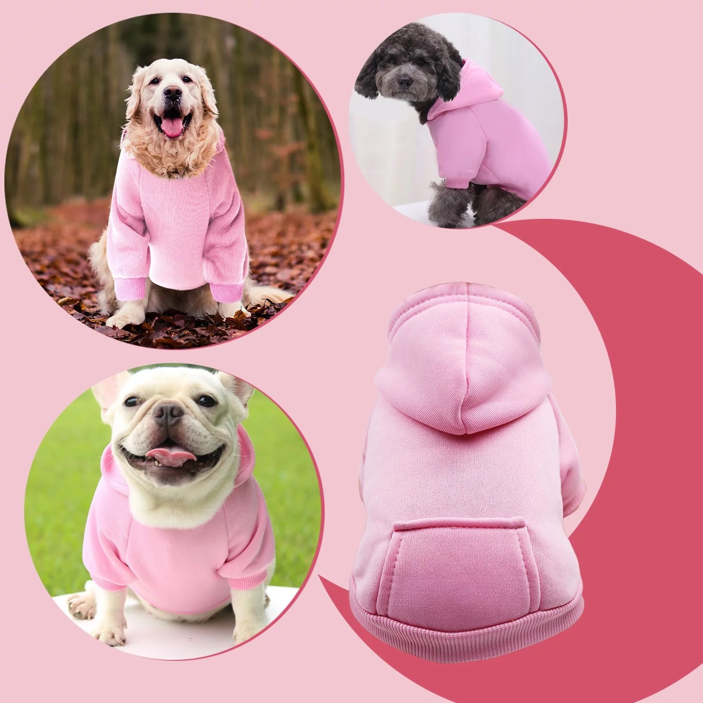 Dog Hoodie with Pocket - Fall Winter Warm Sweater Puppy Clothes Girl Dog Sweater for Small Medium Dogs New Years Dog Clothes Boy Girl Cute Dog Clothes for Boys Small Pug Clothes for Dog Do