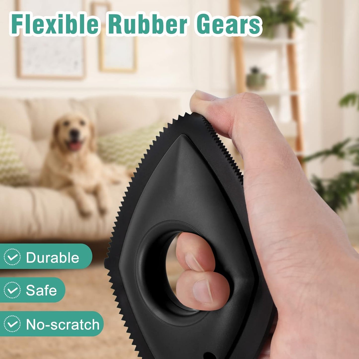 Mini Pet Hair Detailer, Pet Hair Remover for Couch, Dog Hair Remover for Car Interior/Carpet/Fabric, Embedded Detailing Efficient, Safe No-Scratch Surfaces, Palm Size