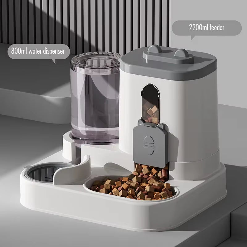 2In 1 Cat Food Dispenser Water and Food Integrated Fully Automatic Cat Food Feeding and Water Dispenser Cute Water Dispenser