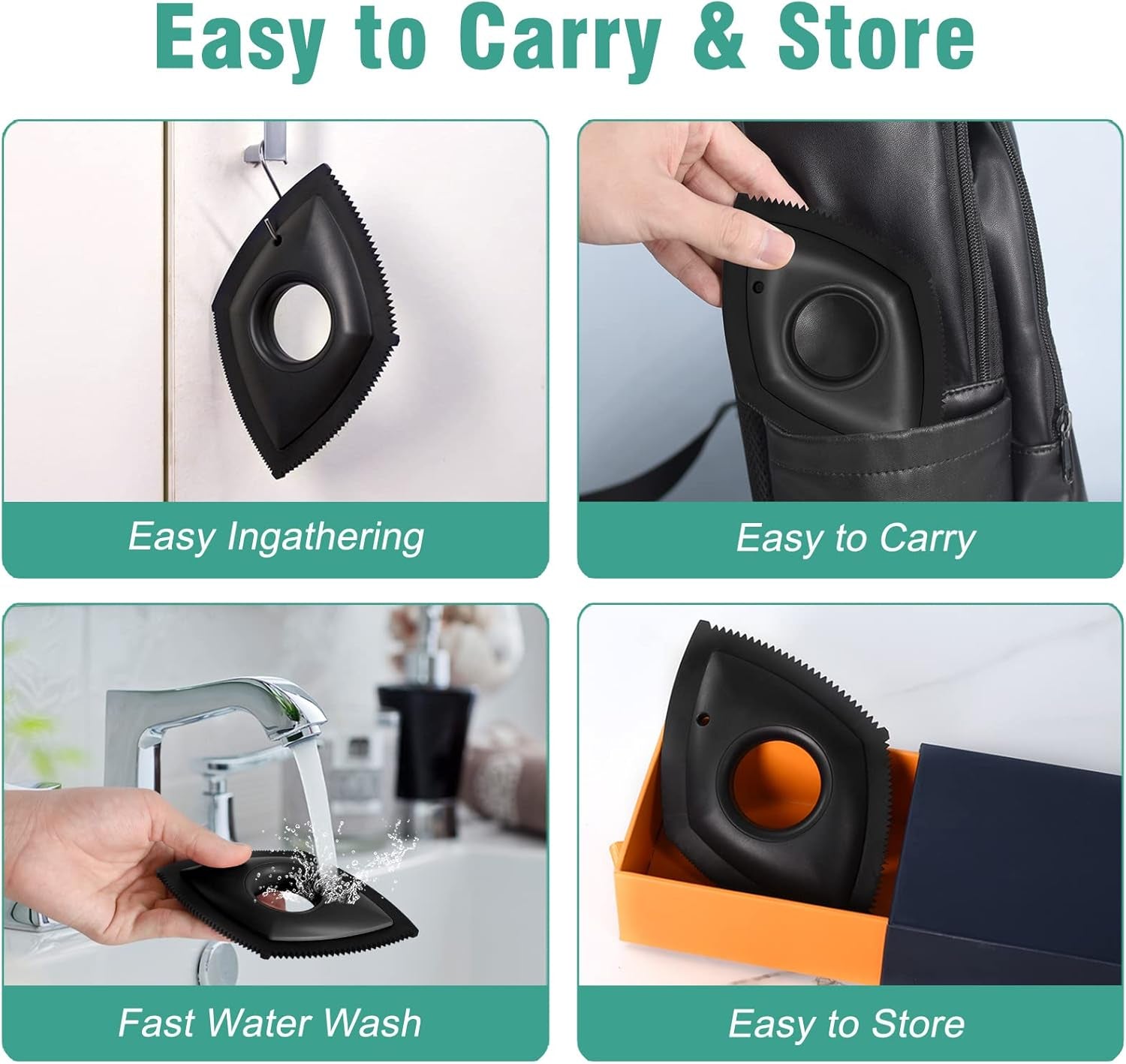 Mini Pet Hair Detailer, Pet Hair Remover for Couch, Dog Hair Remover for Car Interior/Carpet/Fabric, Embedded Detailing Efficient, Safe No-Scratch Surfaces, Palm Size