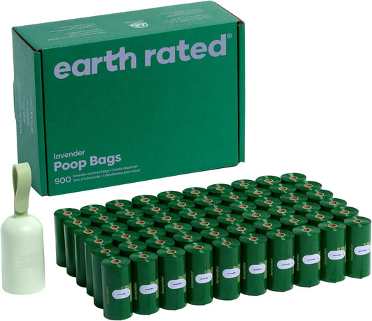 Dog Poop Bag Holder, Durable and Guaranteed Leakproof, Lavender Scented, 1 Dispenser and 900 Bags