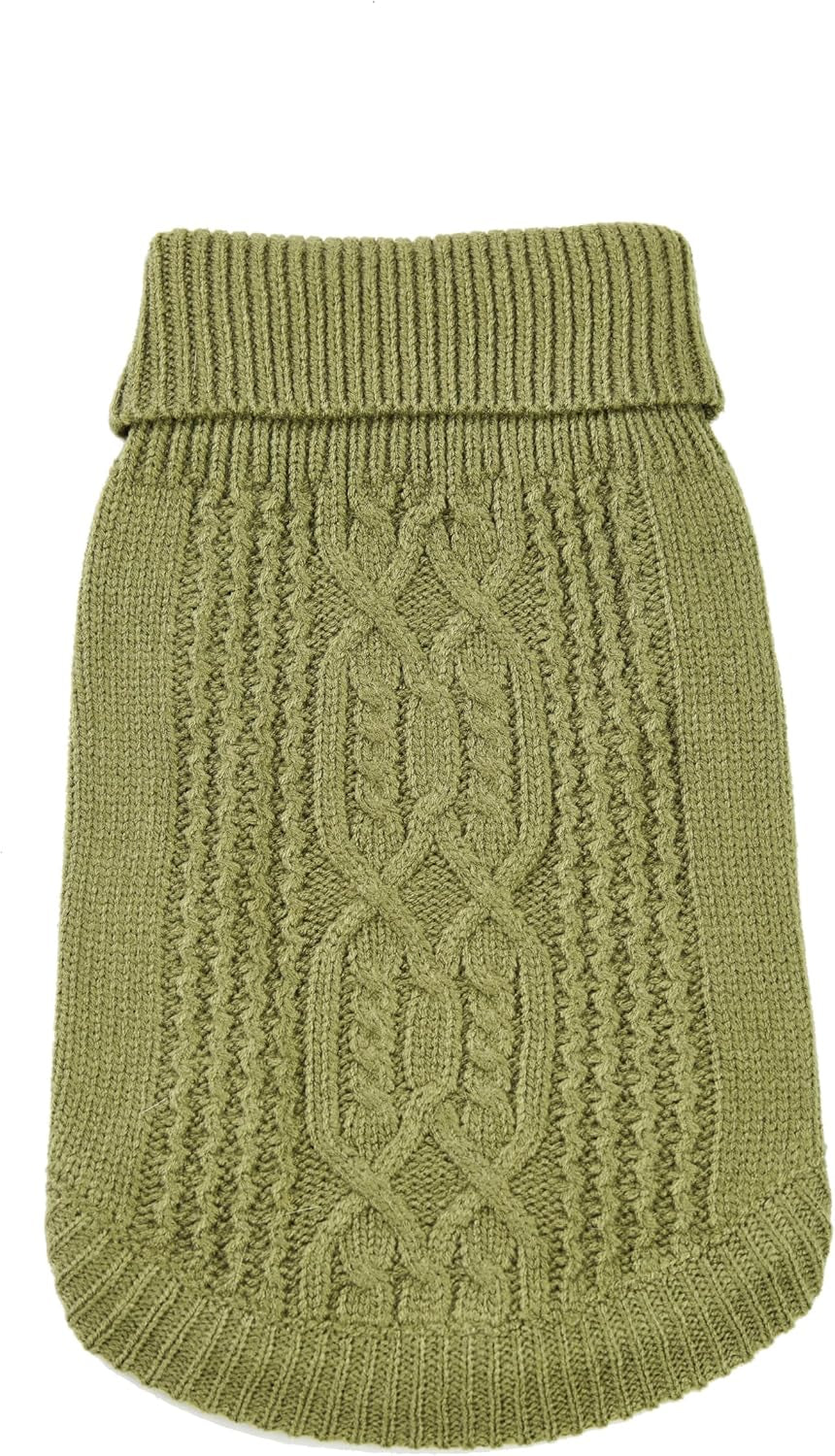 Stretchy Cat Sweater - 17 Colors & 6 Sizes | Snug Winter-Ready Knit for Boy/Girl Cats & Kittens(Olive Green, Medium)