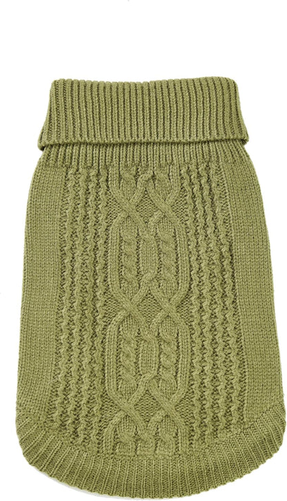 Stretchy Cat Sweater - 17 Colors & 6 Sizes | Snug Winter-Ready Knit for Boy/Girl Cats & Kittens(Olive Green, Medium)