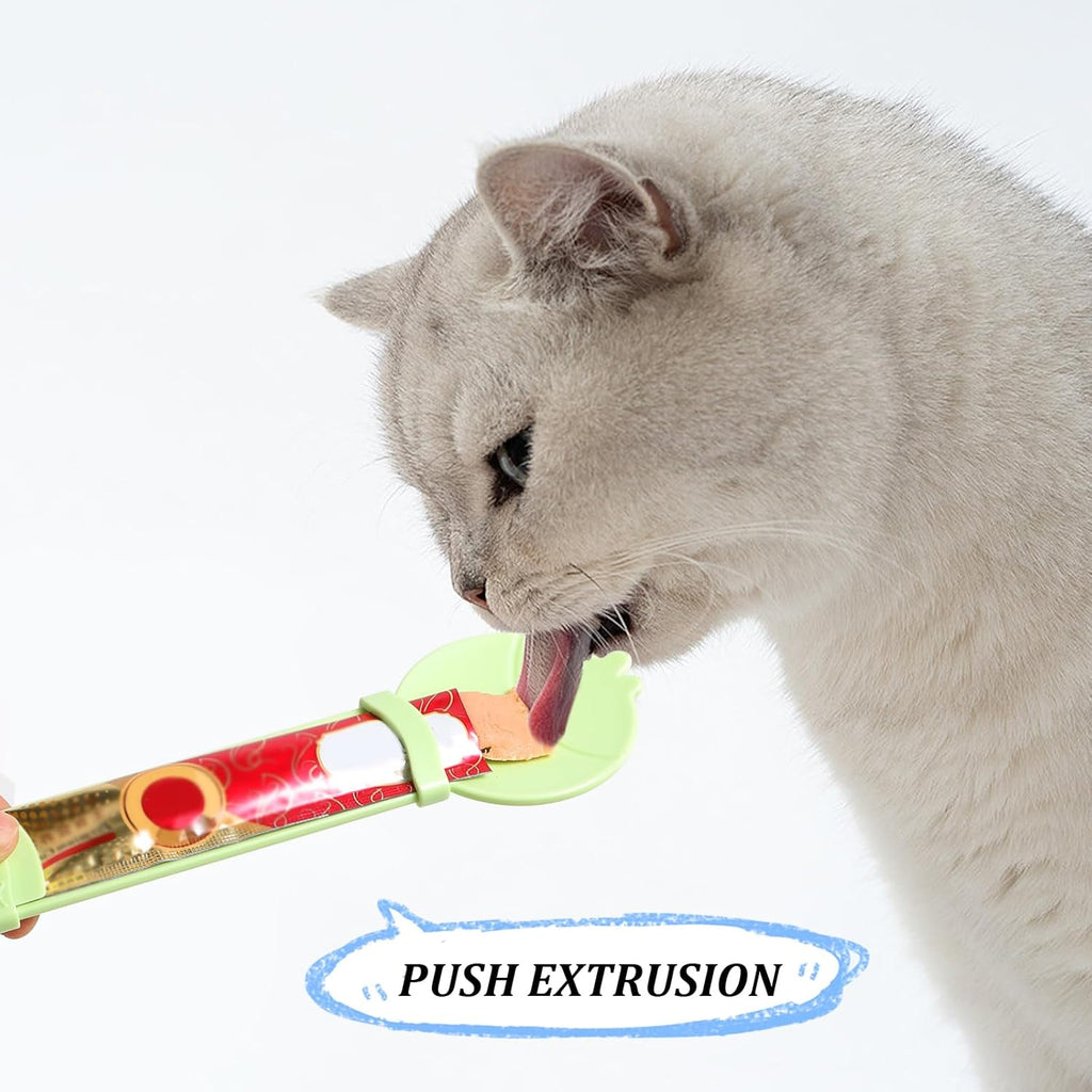 3 PCS Cat Treat Spoon, Cat Strip Feeder Spoon, Cat Spoon for Wet Treats Dispense