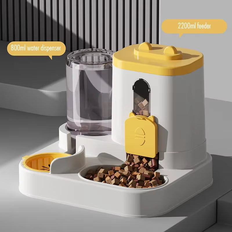 2In 1 Cat Food Dispenser Water and Food Integrated Fully Automatic Cat Food Feeding and Water Dispenser Cute Water Dispenser